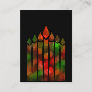 Carte De Visite Joyeux Kwanzaa Bokeh Kinara