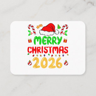 Carte De Visite Joyeux Noël 2026 Costume de Noël assorti pour fami