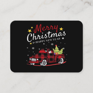 Carte De Visite Joyeux Noël Buffalo Camion Bonhomme de Neige Arbre