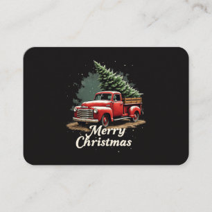 Carte De Visite Joyeux Noël Camion de Noël Vintage