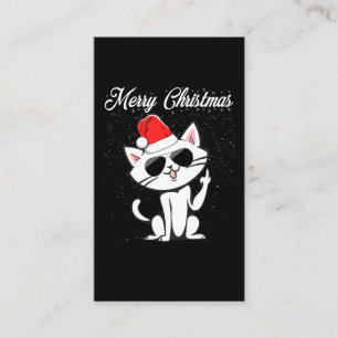 Carte De Visite Joyeux Noël Doigt Moyen Rude Xmas Chat Vilain