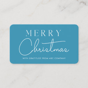 Carte De Visite Joyeux Noël Entreprise Merci Bleu