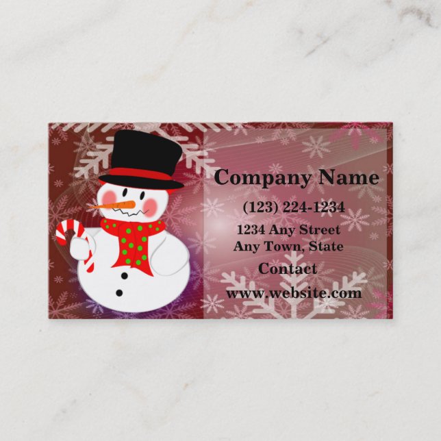 Carte De Visite Joyeux Snowman (Devant)