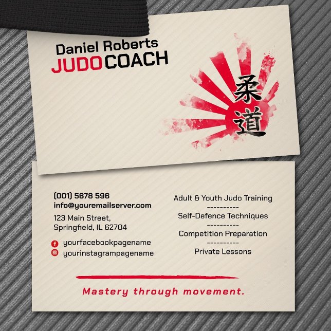 Carte De Visite Judo instructor - Kanji and Judoka  (Créateur téléchargé)