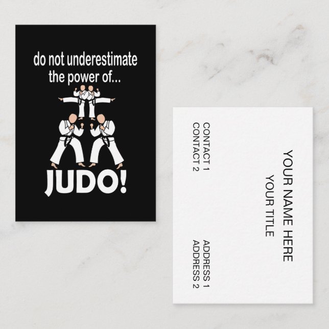 Carte De Visite Judo Martial Arts Self Defense Taekwondo Judo (Devant / Derrière)