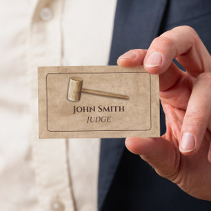 Carte De Visite Juge vintage Gavel Avocat Modèle de droit juridiqu
