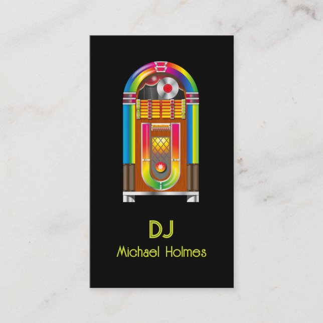 Carte De Visite Jukebox DJ Music Black (Devant)