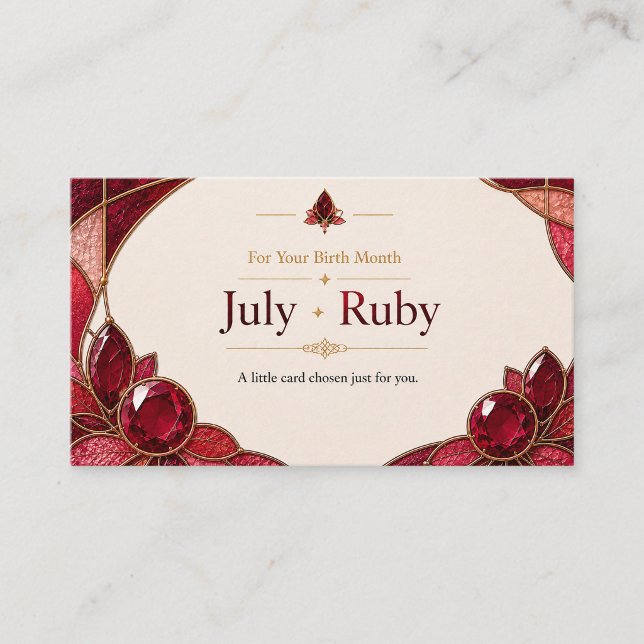 Carte De Visite July Ruby Birthstone Shop Card (Créateur téléchargé)