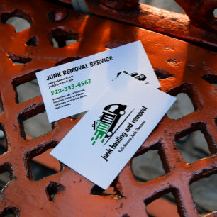 CARTE DE VISITE JUNK HAULING TRASH REMOVAL VERT NOIR