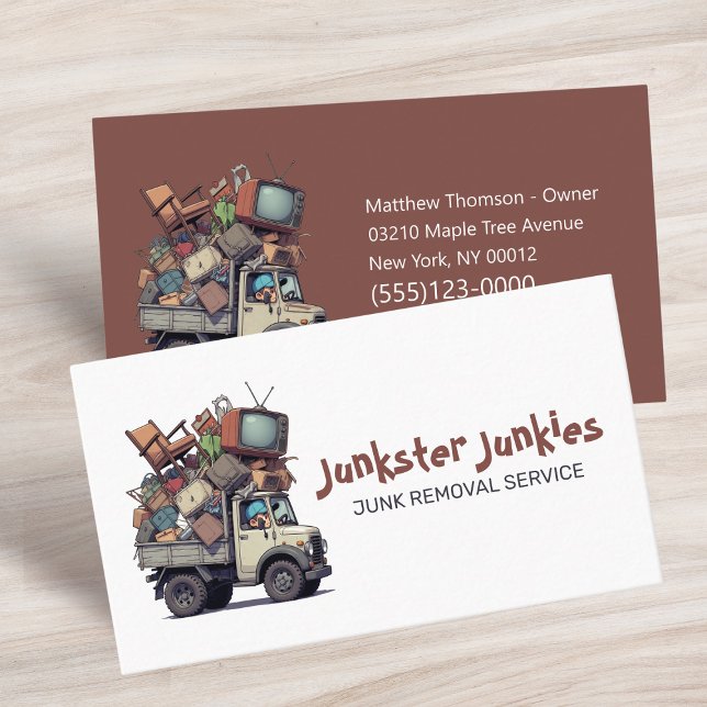 Carte De Visite Junk Removal Garbage Hauling Truck Service (Créateur téléchargé)