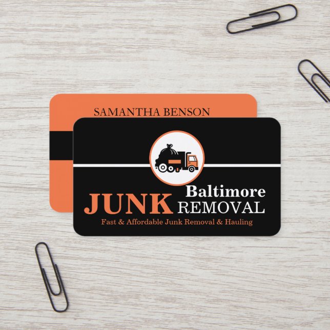 Carte De Visite Junk Removal & Hauling (Devant/Arrière en situation)