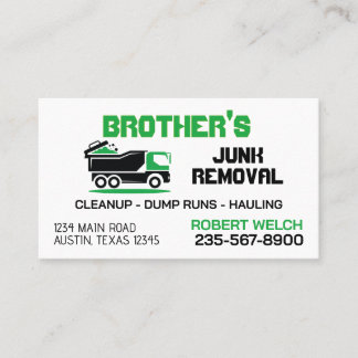 Carte De Visite Junk Removal Service