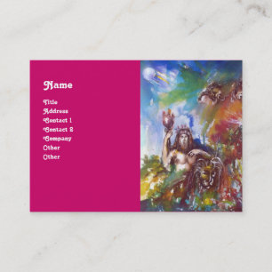 Carte De Visite JUPITER ET LION, Mythologie grecque Bleu pourpre