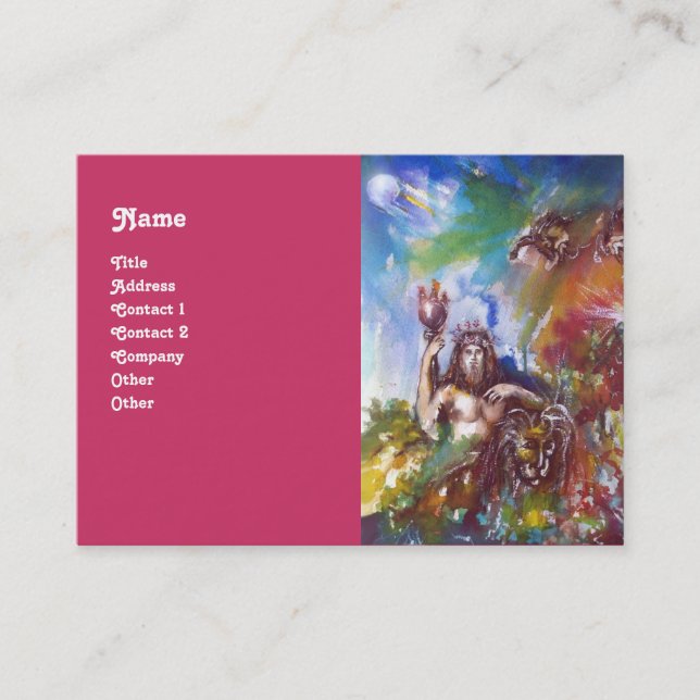 Carte De Visite JUPITER ET LION, rouge blanc brun (Devant)