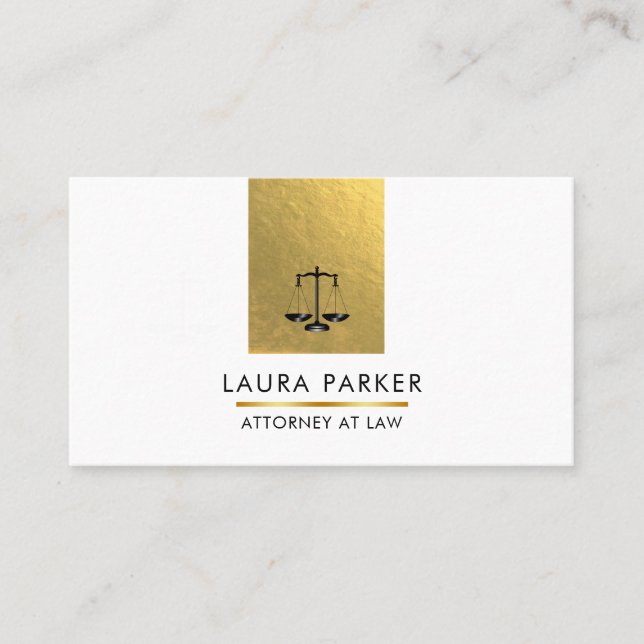 Carte De Visite Juridique Black Scale Gold Classic (Devant)
