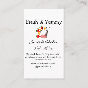 Carte De Visite Jus & secousses restaurant site d'affaires social