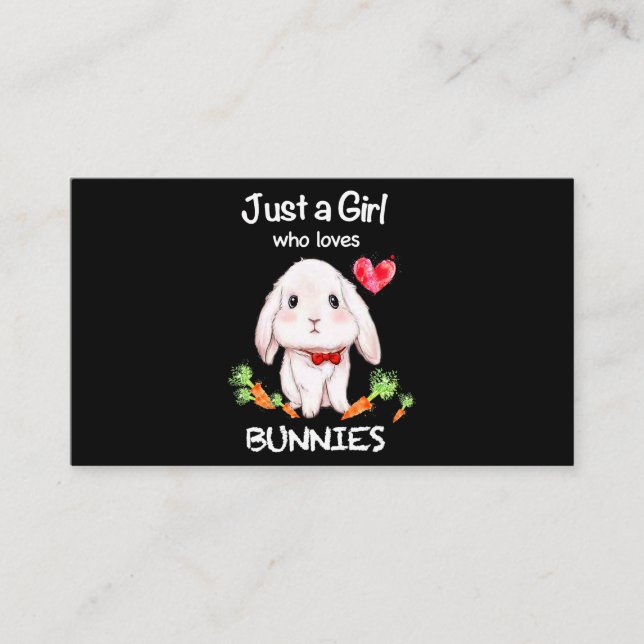 Carte De Visite Juste une fille qui aime Bunnies Bunnies Lapins Am (Devant)