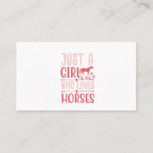Carte De Visite Juste une fille qui aime les chevaux