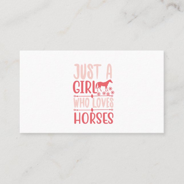 Carte De Visite Juste une fille qui aime les chevaux (Devant)