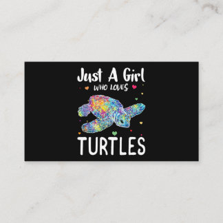 Carte De Visite Juste une fille qui aime les tortues Aquarelle Océ
