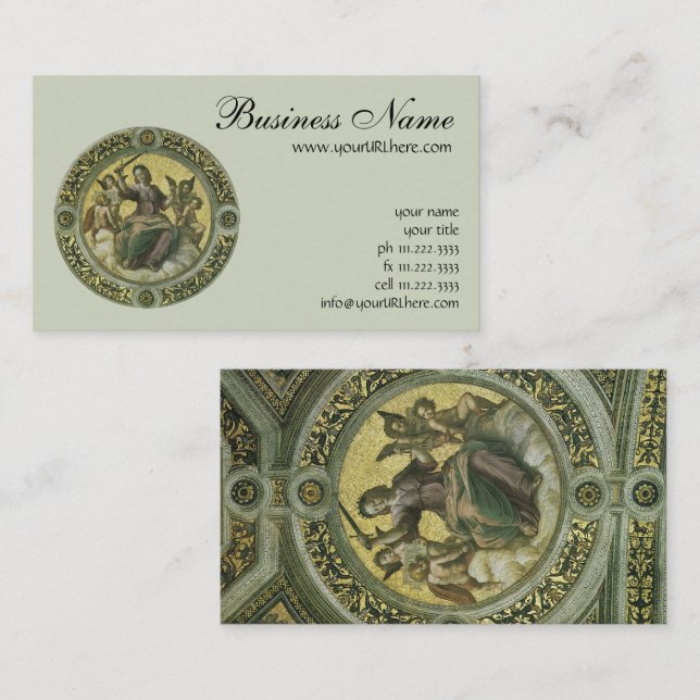Carte De Visite Justice (fresque au Vatican) par Raphaël (Devant / Derrière)