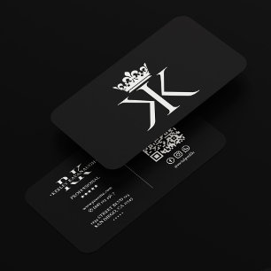 Carte De Visite K Couronne noir blanc moderne