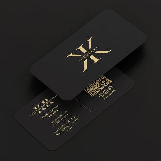 Carte De Visite K Monogram Logo élégant Noir moderne