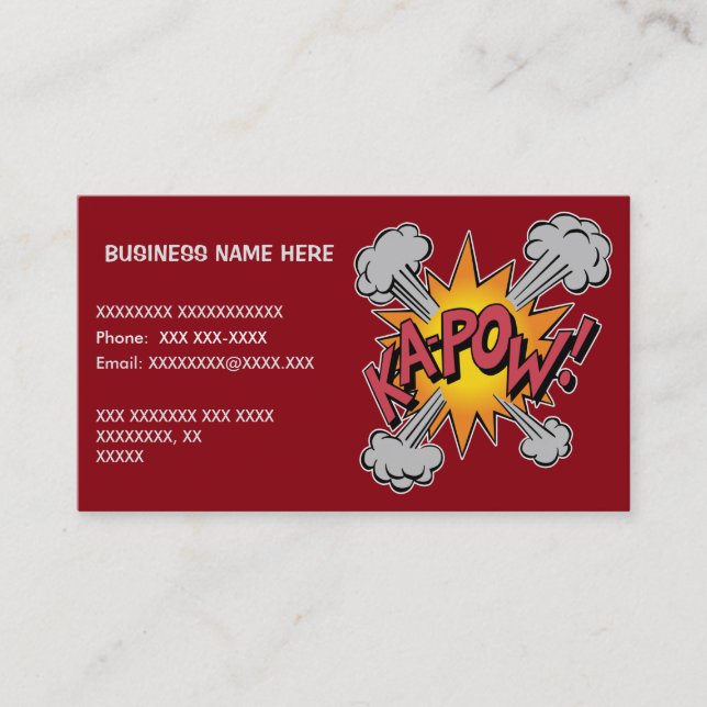 Carte De Visite KA-POW! Bande Dessinée Graphique (Devant)