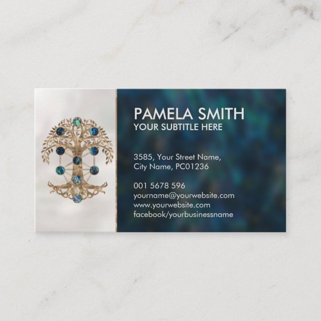 Carte De Visite Kabbalah L'Arbre de Vie L'Balone et l'Or (Devant)