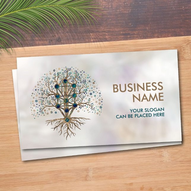 Carte De Visite Kabbalah L'Arbre de Vie Marbre et Or (Créateur téléchargé)