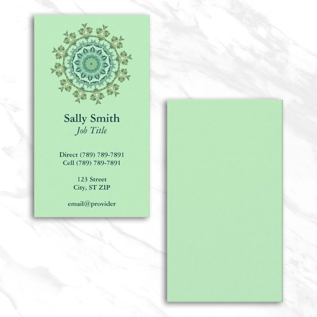 Carte De Visite Kaléidoscope de chou frisé vert (Green Shell Kaleidoscope Business Card)