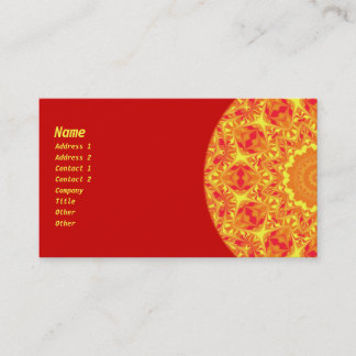 Carte De Visite Kaléidoscope de fleur du feu