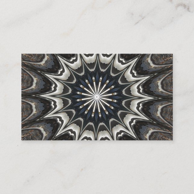 Carte De Visite Kaleidoscope Design noir gris bleu blanc (Devant)
