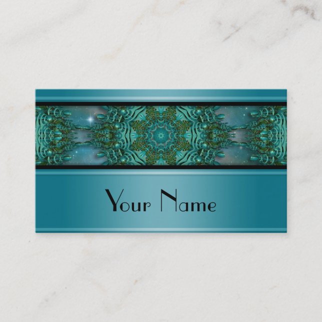 Carte De Visite Kaleidoscope Fractal Mandala X + votre texte (Devant)