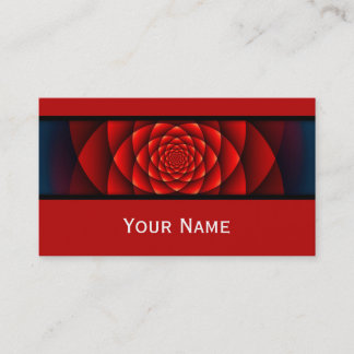 Carte De Visite Kaleidoscope Fractal - rose rouge + votre texte