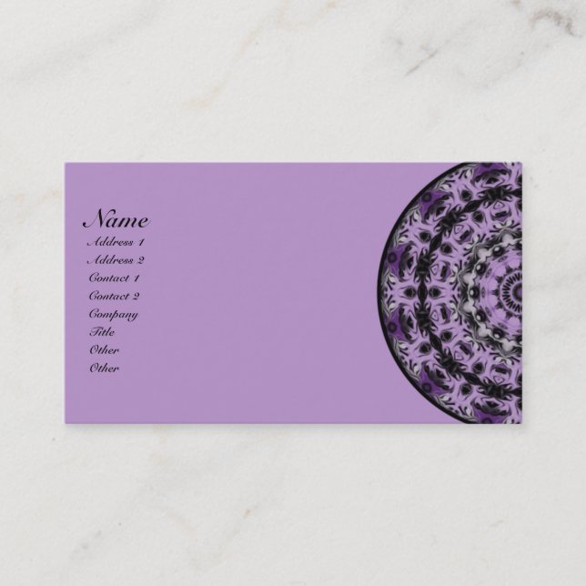 Carte De Visite Kaléidoscope rêveur pourpre (Devant)