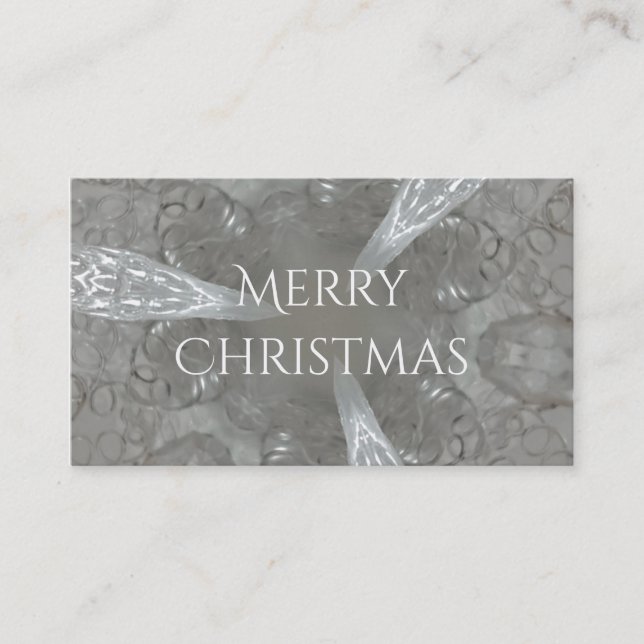 Carte De Visite Kaleidoscopique décorative gris argent antique (Devant)