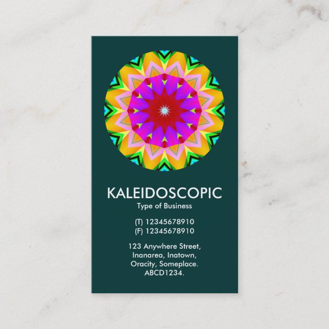 Carte De Visite Kaliedoscopic Mandala 02 - Vert foncé (003333) (Devant)