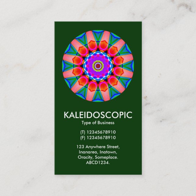 Carte De Visite Kaliedoscopic Mandala 03 - Vert foncé (003300) (Devant)