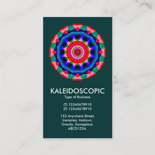 Carte De Visite Kaliedoscopic Mandala 04 - Vert foncé (003333) (Devant)