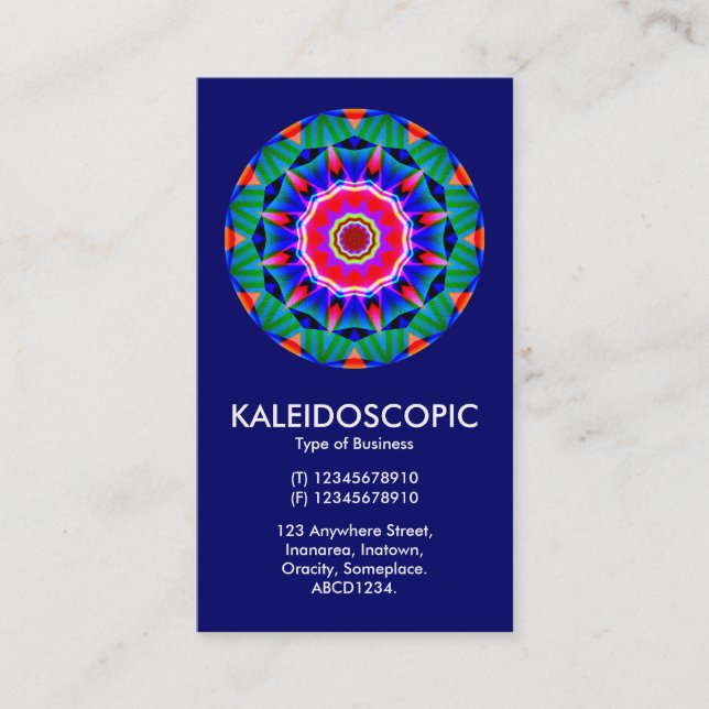 Carte De Visite Kaliedoscopic Mandala - bleu foncé (Devant)