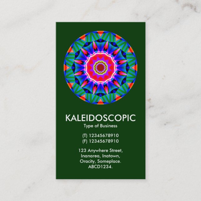 Carte De Visite Kaliedoscopic Mandala - Vert foncé (003300) (Devant)