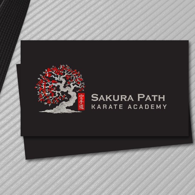 Carte De Visite Karate Academy - Red Blossom Sakura (Créateur téléchargé)