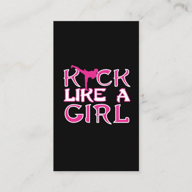 Carte De Visite Karate Kickboxing Girl Fighter (Devant)