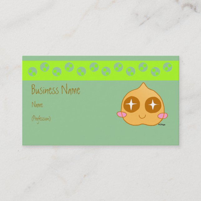 Carte De Visite Kawaii de pois chiche (Devant)