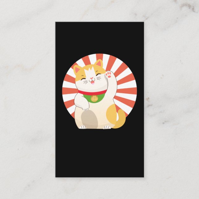 Carte De Visite Kawaii Japanese Cat Anime Otaku (Devant)