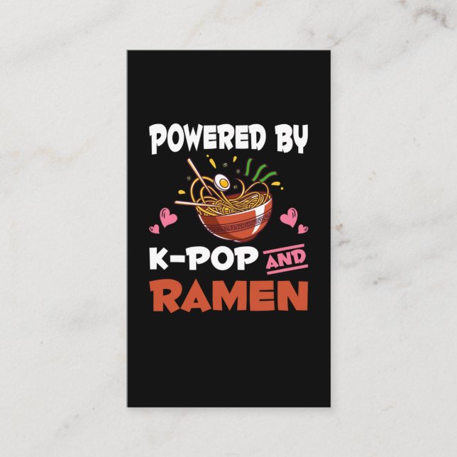 Carte De Visite Kawaii Noodles Kpop et Ramen (Devant)