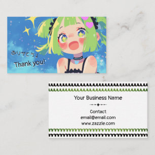 Carte De Visite Kawaii Remerciement pour Petite Entreprise à Insér