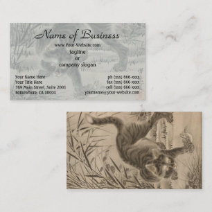 Carte De Visite Kawanabe Kyosai Chat attraper une grenouille Art j
