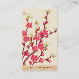 Carte De Visite Kawarazaki Shodo Calendrier floral du Japon Cerisi